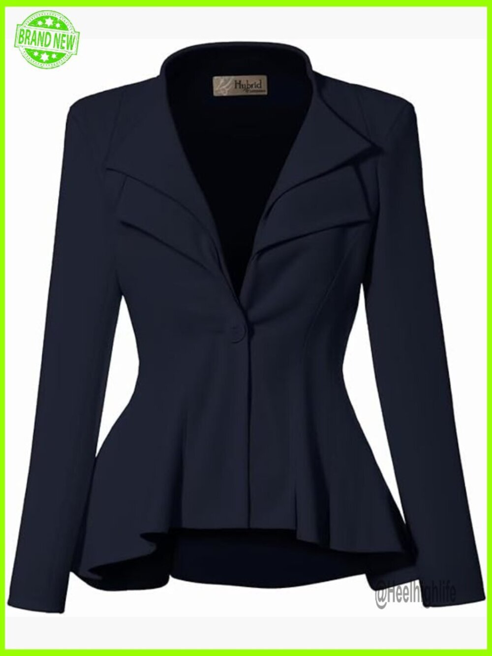 Plus Size Peplum Blazer, Stretch Rayon, Office Work Wear, 2X